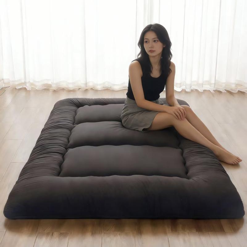 Foldable Floor Mattress with Washable Cover, Roll Up Futon Mattress & Portable Storage Bag for Guest Bed, Camping, Dorm