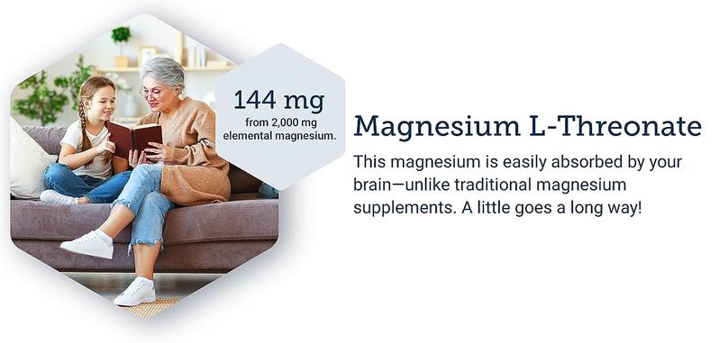 Life Extension Neuro-Mag Magnesium L-Threonate Supplement, Brain supplements for Memory and Focus, Brain fog, Quick Thinking, Cognitive Health Support - 90 Capsules