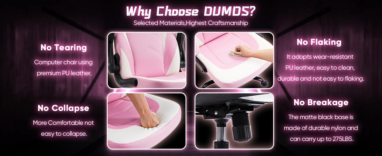 Gaming Chair, Office Chair High Back Computer Chair with PU Leather and Flip-up Armrest, Adjustable Swivel Gaming Chair, Office Chair High Back Computer Chair with PU Leather and Flip-up Armrest, Adjustable Swivel