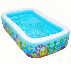 Inflatable Swimming Pool 120"x72"x22" Blow up Pool , Full-Sized Above Ground Family Pool,Baby Playpen, Backyard, Relaxing Cozy