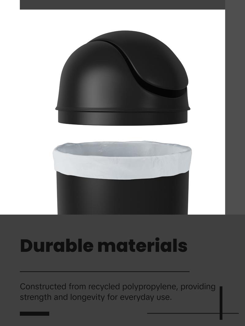 Umbra Grand Trash Can, 10-Gallon Swing-Top Kitchen Trash Bin with Lid, Durable for Home & Office - 1 Pack Bin Box