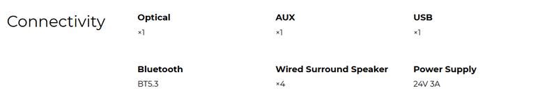 ULTIMEA Aura A40 7.1ch Virtual Surround Soundbar for Small Rooms- 4 Wired Surround Speaker, 4-inch Subwoofer, Smart App Control, Remote, for Compact Home Theaters, TV, MobilePhone, PC, Sleek Wall-Mountable, Apartment, Flat