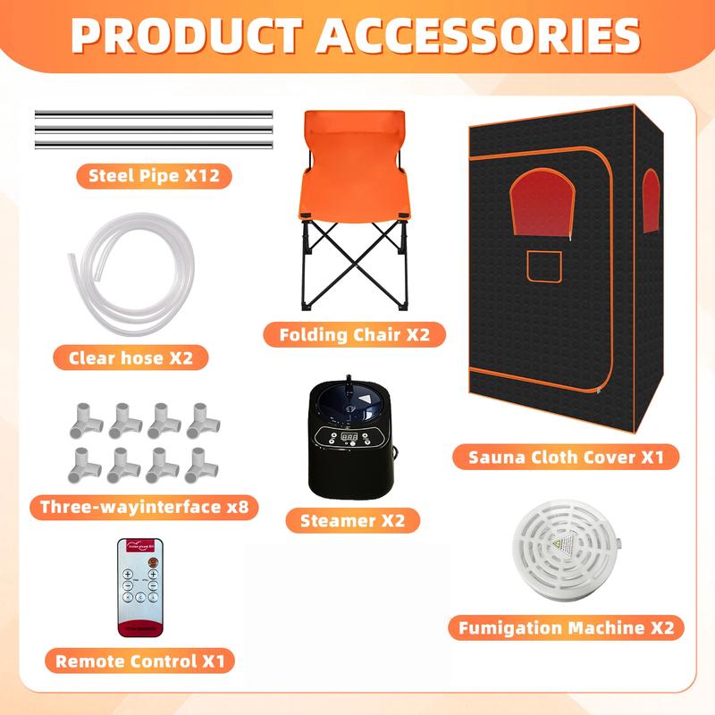 Portable Mobile Home Sauna 10-Min Quick Heat 9 Steam Modes 5-Layer Insulation Single Double Use for Personal Relaxation Post-Workout Recovery