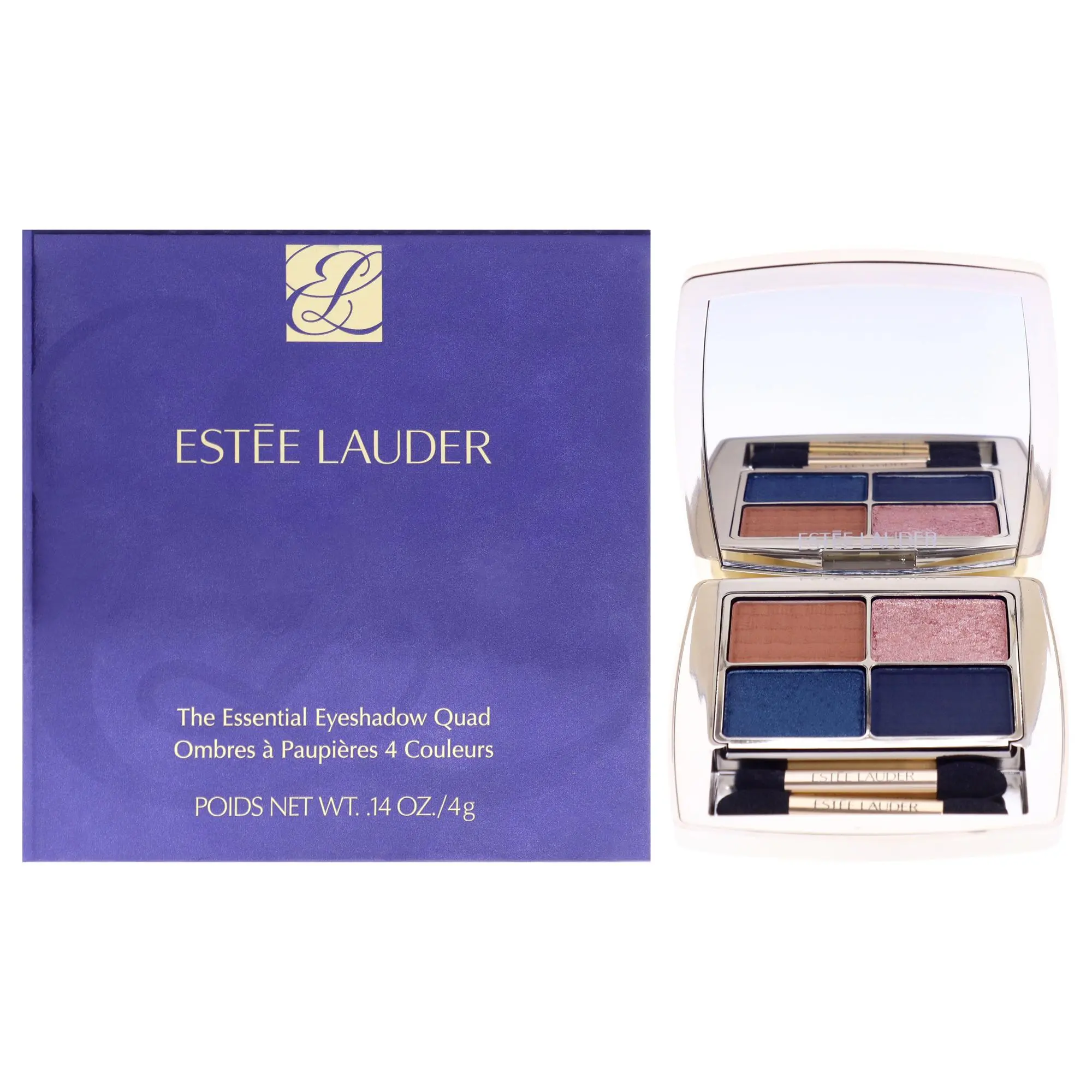 Estee Lauder Poolside Essential Eyeshadow Quad for Women - Compact Daily Makeup, 0.14oz Eye Makeup Palette, Four Shades