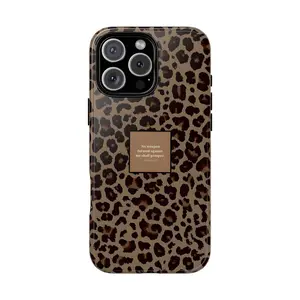 Jesus Saves Leopard Luxe Case- Faith Statement Neutral Glam, Love God Compatible with iPhone 17 16 15 14 13 12 11 X Plus/Air/Pro Max/Pro, Tough Phone Case