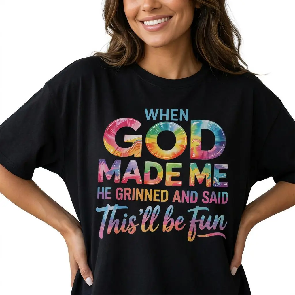 God Is Good All The Time Women's Graphic Tee Plus Size Retro Christian Faith Shirt