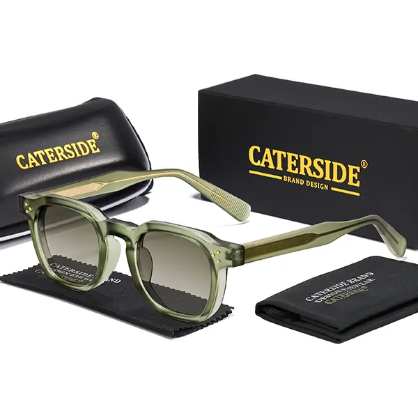CATERSIDE Men's Classic Square Sunglasses, Vintage Punk Style with Tinted Lenses, UV400 Sun Protective Fashion Accessories, Classic Sunglasses, Sun Protective Sunglasses