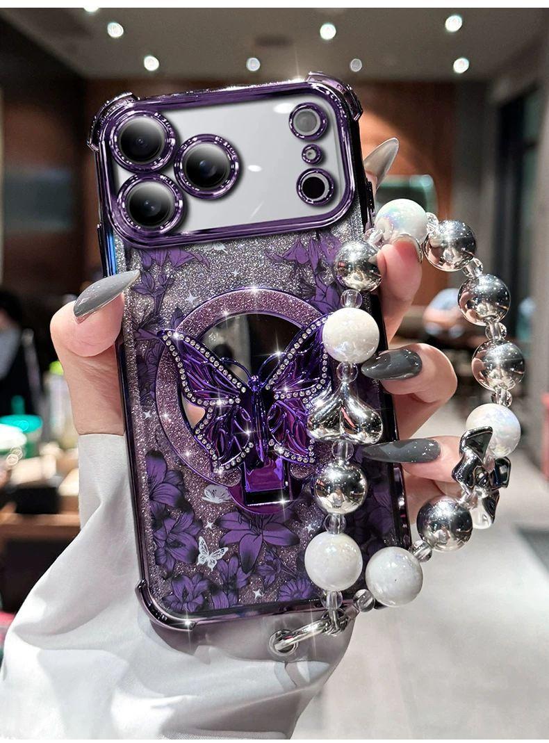 Suitable for Apple 17 Pro Max Phone Case iPhone 16 High-end Protective Cover 15 Plus Flower