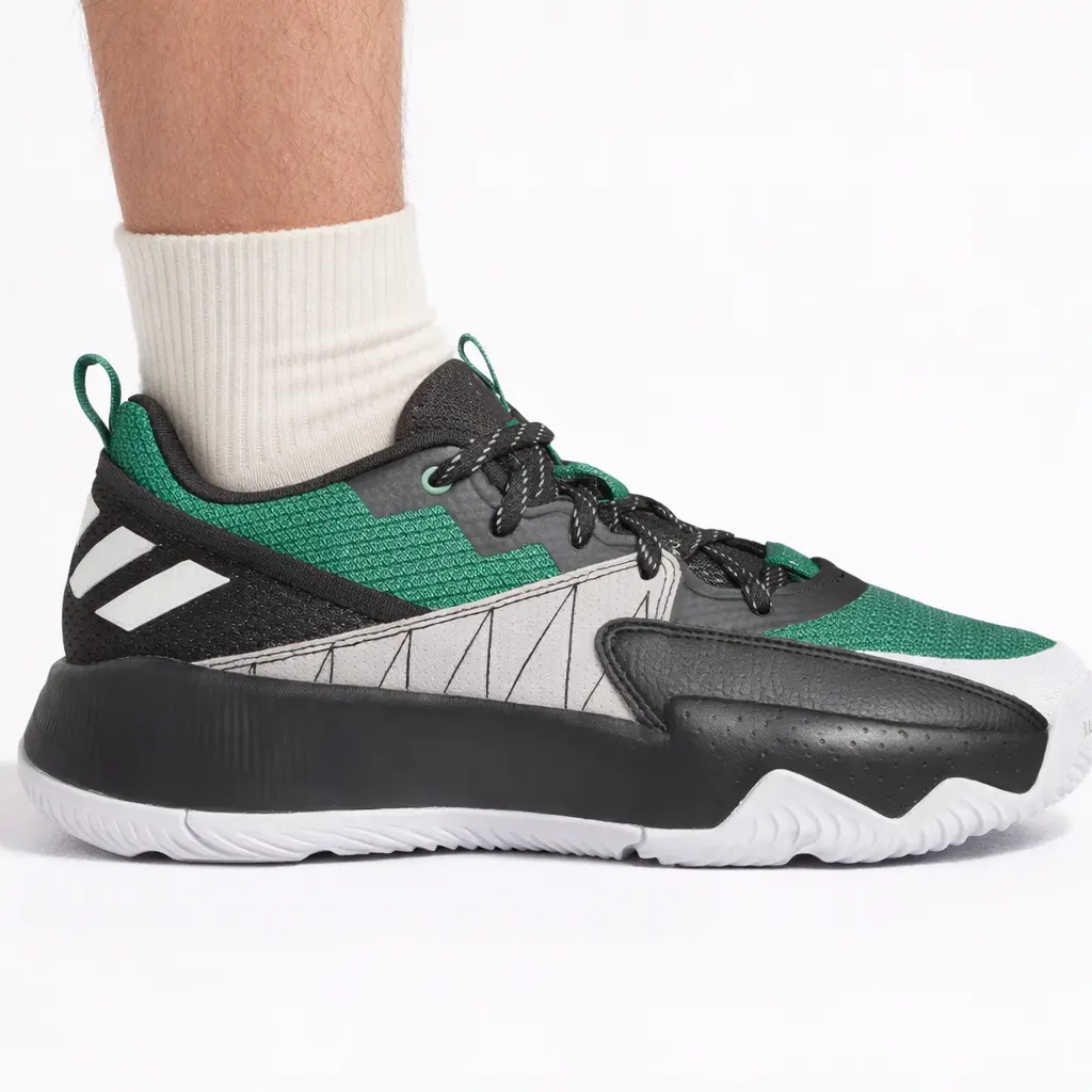 Adidas Men's Green/Black Dame Certified EXTPLY 2.0 Basketball Sneakers - Athleisure, Performance, Laces, Court Play, Lightweight Cushion - ID1808 (No Box), Textile Upper, Game-Ready Fit, Breathable Cushioning, Indoor/Outdoor Grip