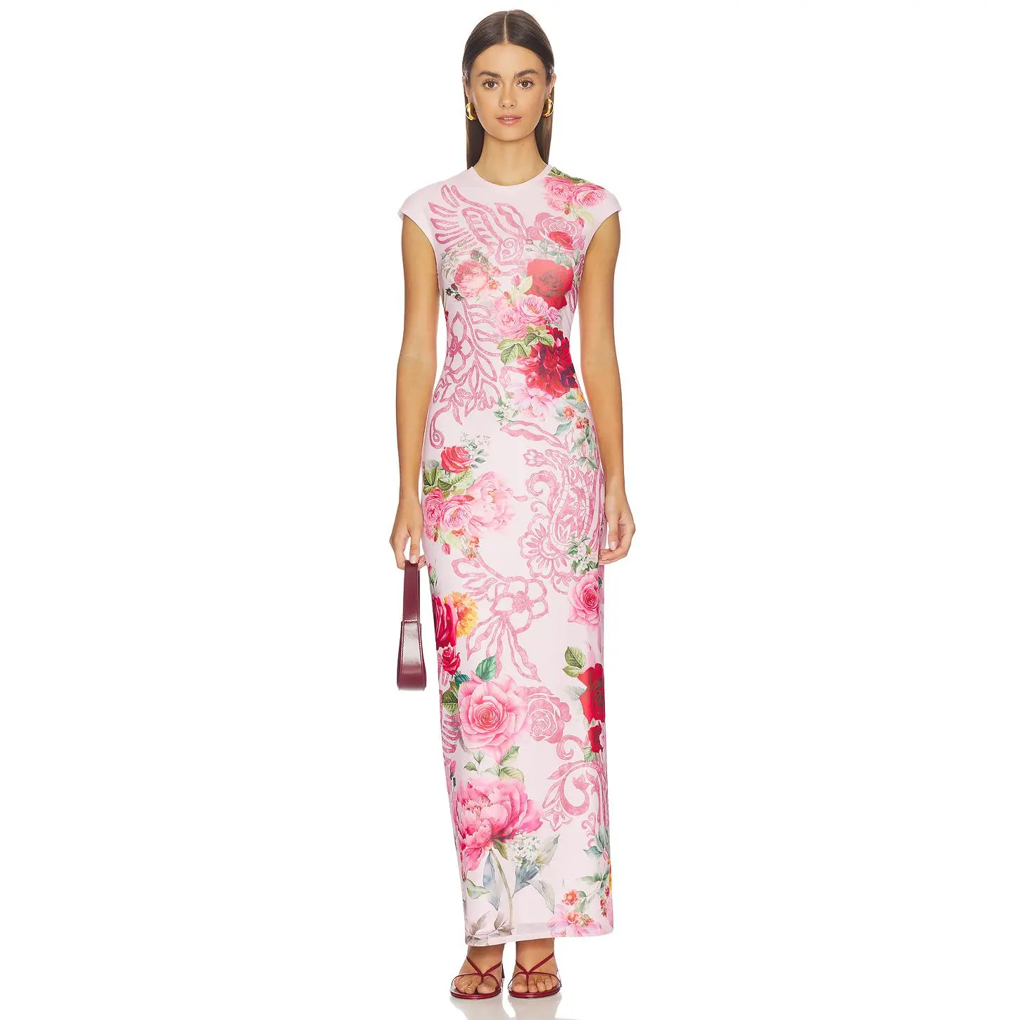 AFRM Cody Dress in Wing Rose