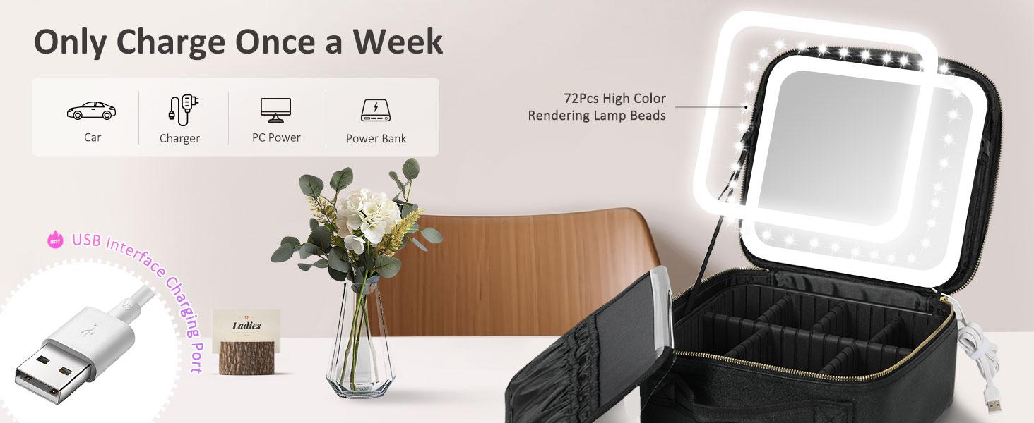 Behaesty Leopard Print 3-in-1 LED Vanity Makeup Bag with 3 Detachable Mirrors & Adjustable Dividers for Travel Desk or Dorm USB Rechargeable Stylish Organizer Handheld Cosmetic Pouch TikTokShopBlackFriday