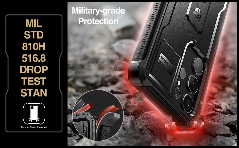 Dexnor Full Body Case for Samsung Galaxy S23 Ultra 5G/6.8 inches, [Extra Front Frame] Heavy Duty Military Protection Built-in Screen Protector and Kickstand for Samsung S23 Ultra 5G