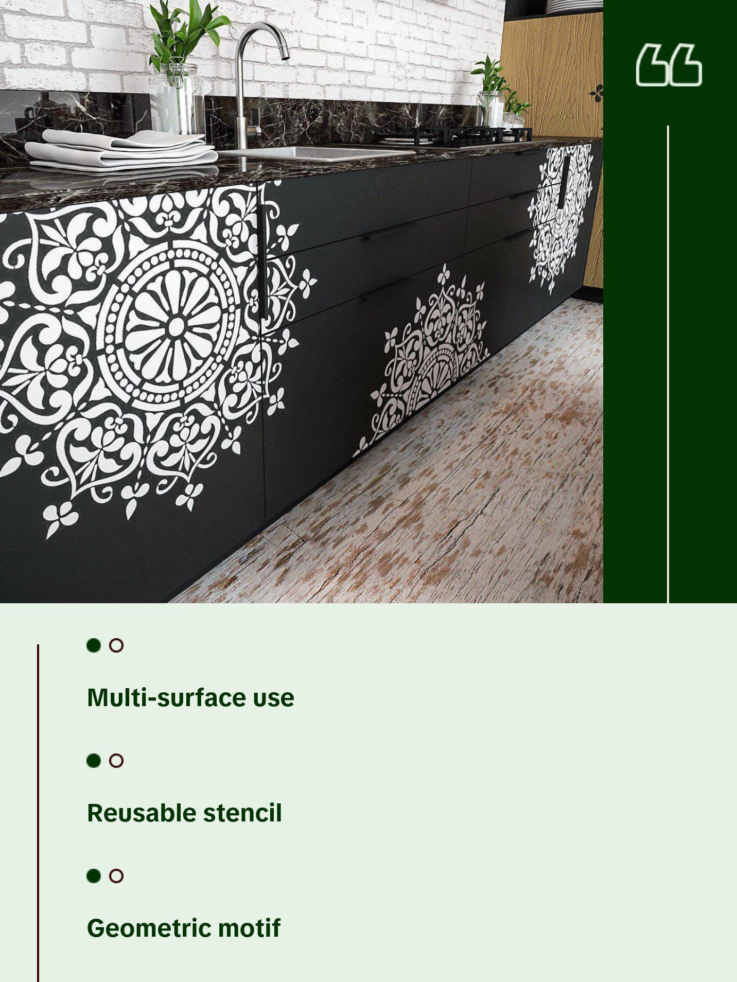 Mandala Stencil - Mandala Motive Wall Stencil - Original And Unique Wall Stencil