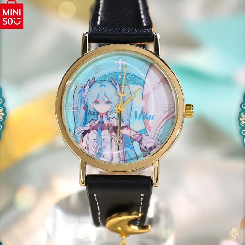 MINISO Hatsune Miku Star Moon Knight Series - Surprise Blind Box Wristwatch, Cute Anime Merchandise Versatile Suitable For Birthday Gift Everyday Wear