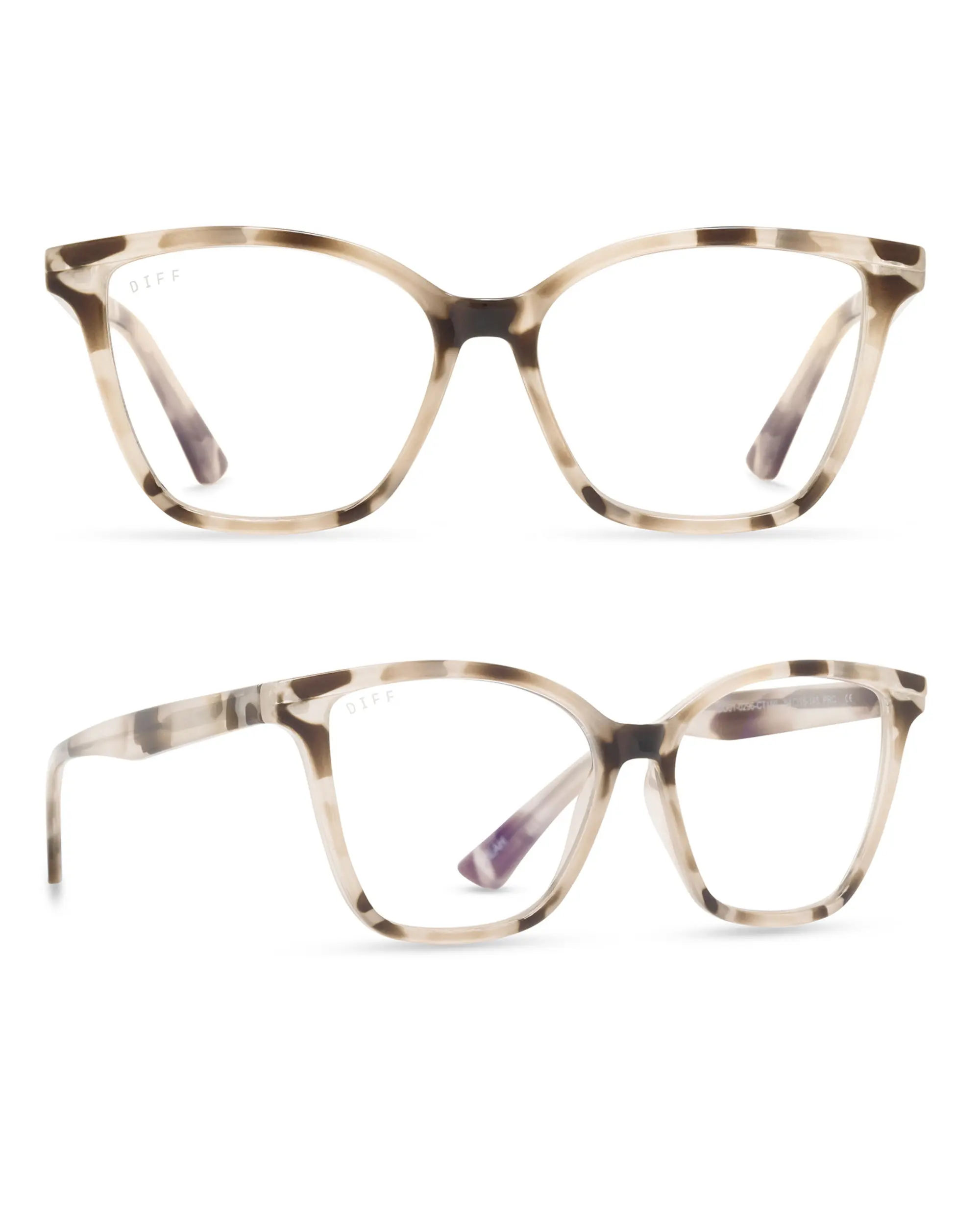 DIFF Leah Cream Tortoise Women's Blue Light Reading Glasses - Lightweight Frame