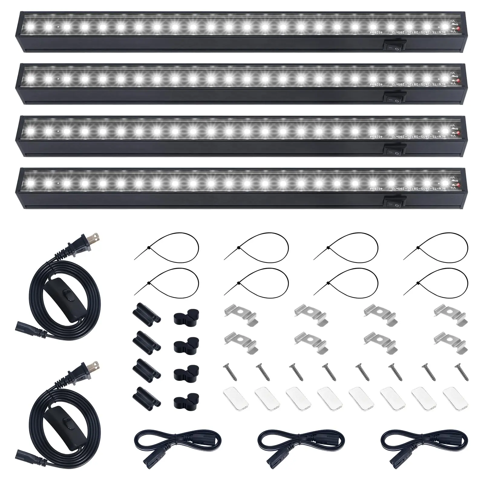 Barrina T5 Grow Lights, 1FT, Full Spectrum, 3 Mounting Modes, Magnetic Installation, Linkable, 5000K, 4 Packs, Black, Grow Lights For Indoor Plants, Plant Growing Lamp,sohochic