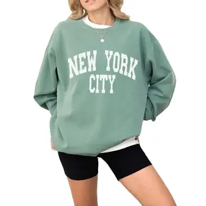 NYC Sweatshirt, New York City Sweatshirt, Trendy Varsity Sweatshirt, Aesthetic College Crewneck, Oversized Sweater, NYC Crewneck, NY Shirt 4L0