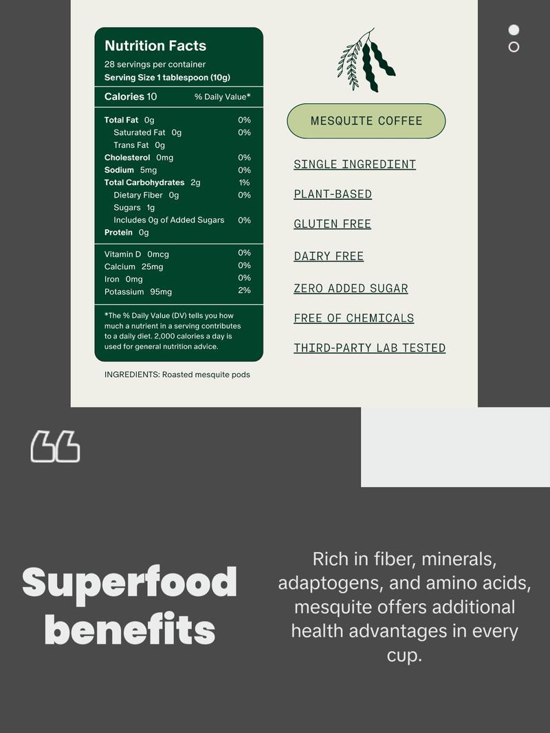 Kamana Mesquite Superfood Coffee Alternative (10oz) Beverage Flavor