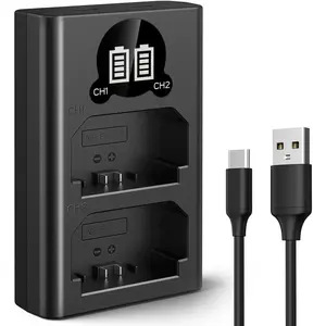 K&F Concept NP-FZ100 Charger, Dual-Slot Battery Charger with LCD Display for Sony A7iii, A7iv, A7RIII (A7R3), A7RIV, A7C, A7Cii, A6700, A6600, A9, A1, ZV-1E, FX30 Camera Batteries