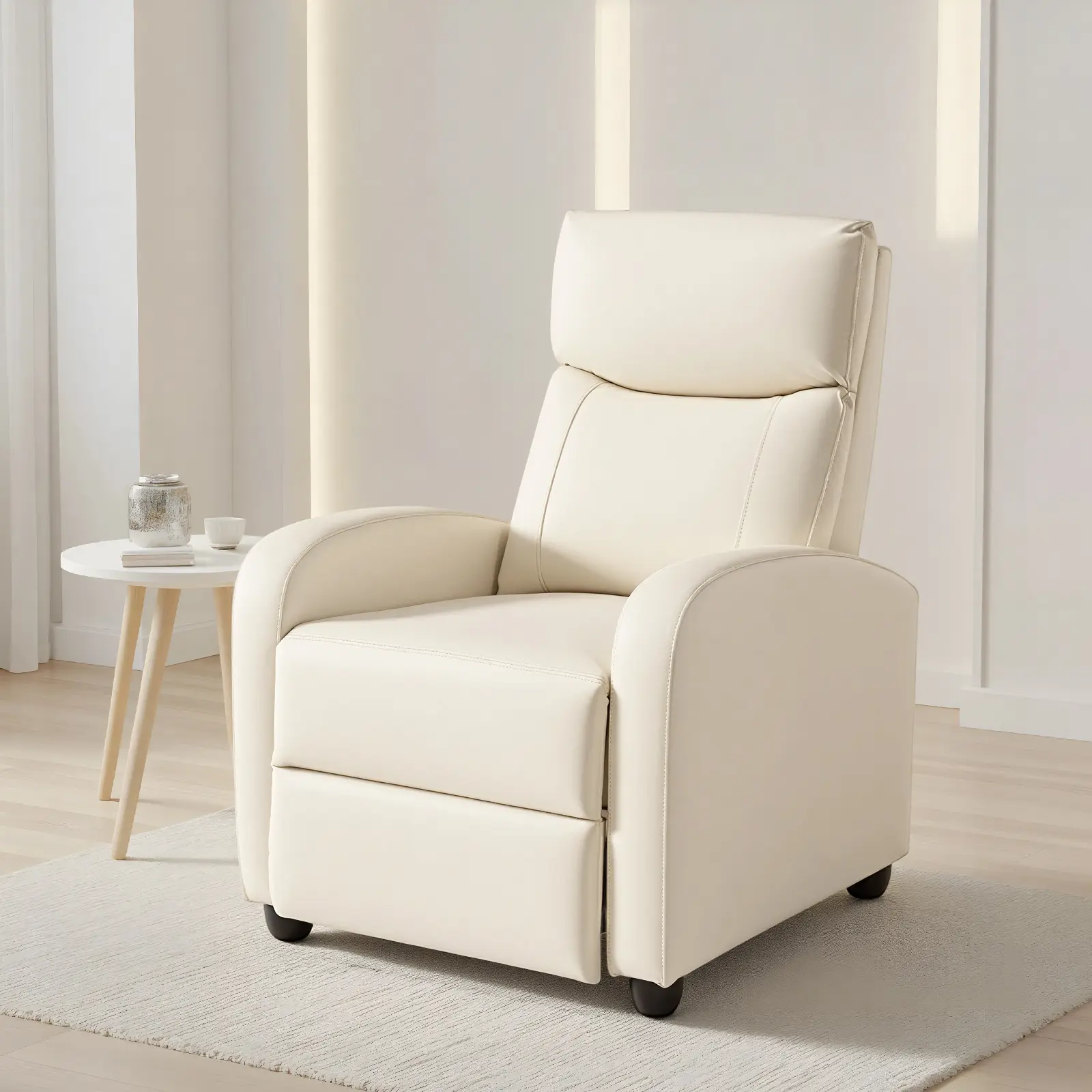 Sweetcrispy Fabric Recliner Chair - Furniture, Padded Seat Ergonomic Support Foldable Reclining Lounger Living Room Furniture, Overstuffed High-Density Sponge Chair with Lumbar Support, Adjustable Push-Back Seating for Bedroom, Living Room Chairs, Chair F