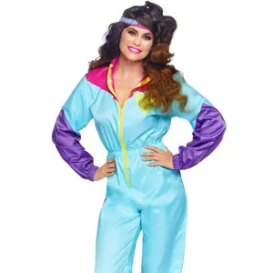 Leg Avenue Awesome 80s Track Suit Costume for Women - Classic Fun Jumpsuit with Headband - Perfect for Halloween & Cosplay - All Seasons Wear