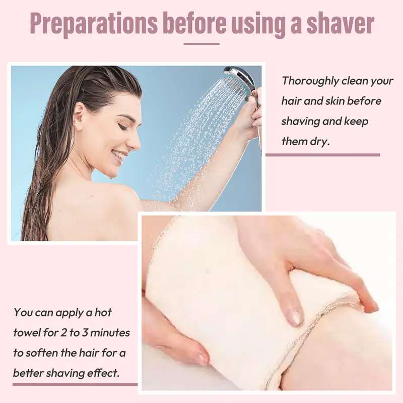 Product Introduction of Akunbem Bikini Trimmer for Women, Electric Shaver and Razor Rechargeable 2-in-1 Body and Facial Epilator, Dual Heads for Painless Trimming of Pubic Hair, Face, Underarms and Legs, IPX7 Waterproof. Christmas Gift New Year Gift Shaving Grooming 11