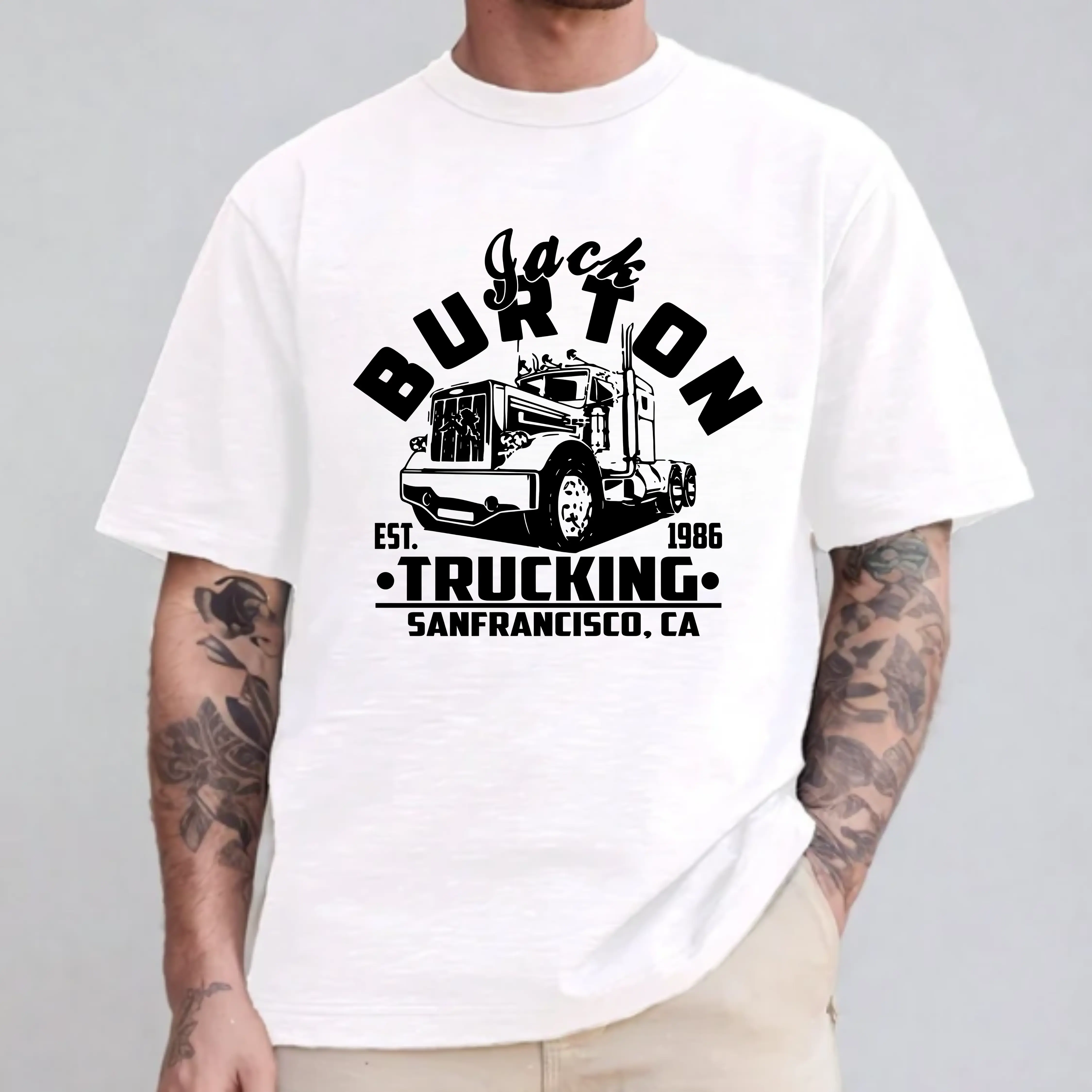 Jack Burton T-Shirt, Big Trouble In Little China, Jack Burton Trucking Shirt, Fu Manchu Shirt, Kung Fu Shirt Lo Pan Graphic Tee
