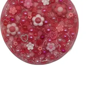 Pink Flower Silicone Picky Pad 4x4-inch Fidget for Skin Picking Stress Relief Relaxation ADHD Toy Anxiety Fidgets Handmade Unique One-of-a-Kind