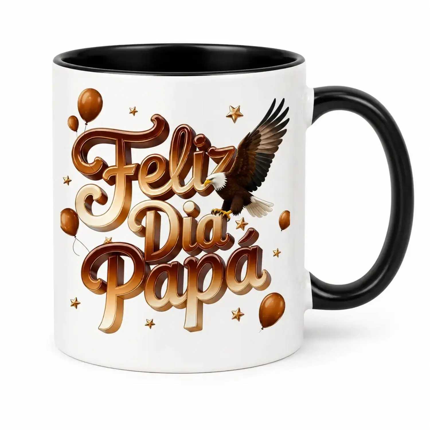 Feliz Dia Papa Color Changing Mug 11oz Heat Sensitive Ceramic Coffee Cup, Spanish Father’s Day Eagle Design Gift