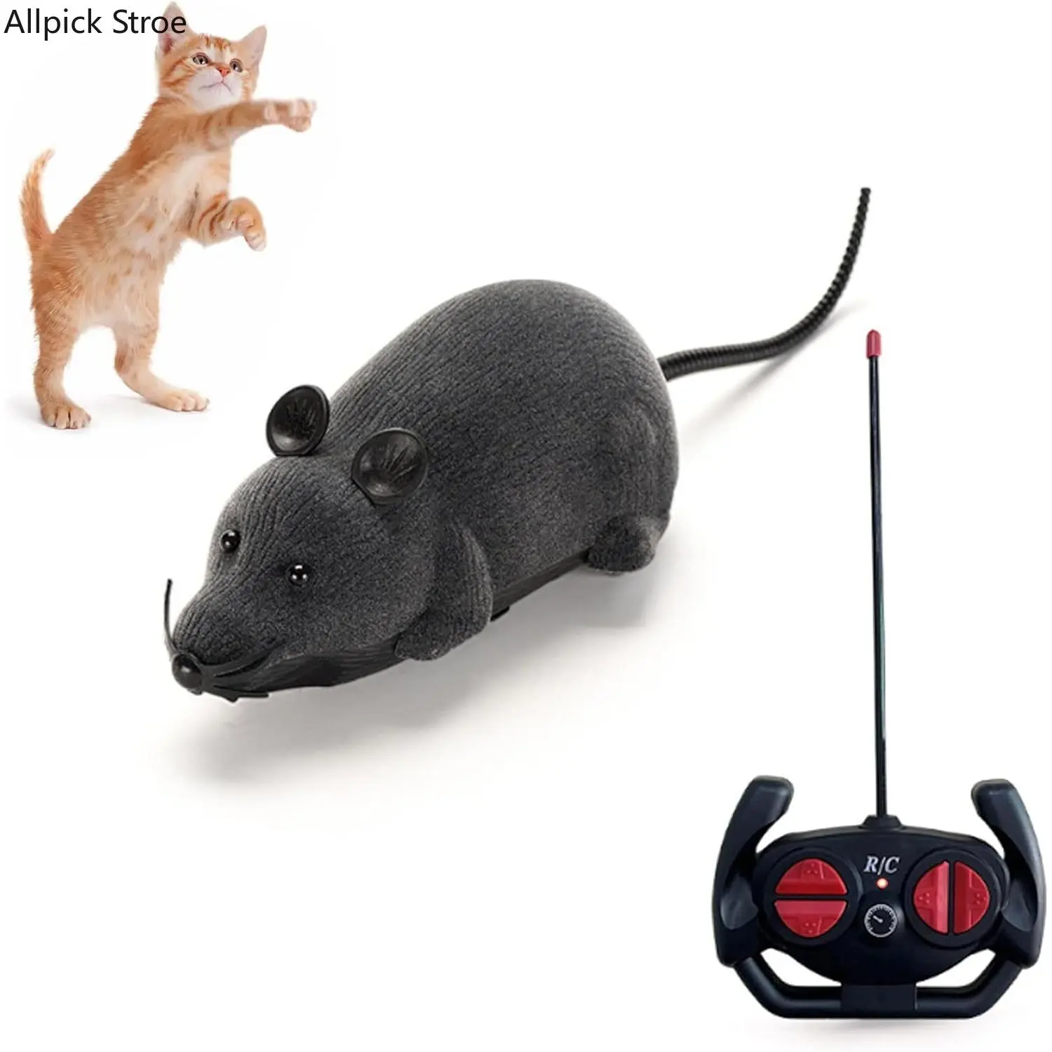 Interactive Cat Toy, Realistic Flocked RC Mouse - Entertainment Teaser for Kittens, Indoor Play & Hunting Training, Remote Control, Plastic, Interactive Toy, Four Channel Controlling tiktokshopbacktoschool