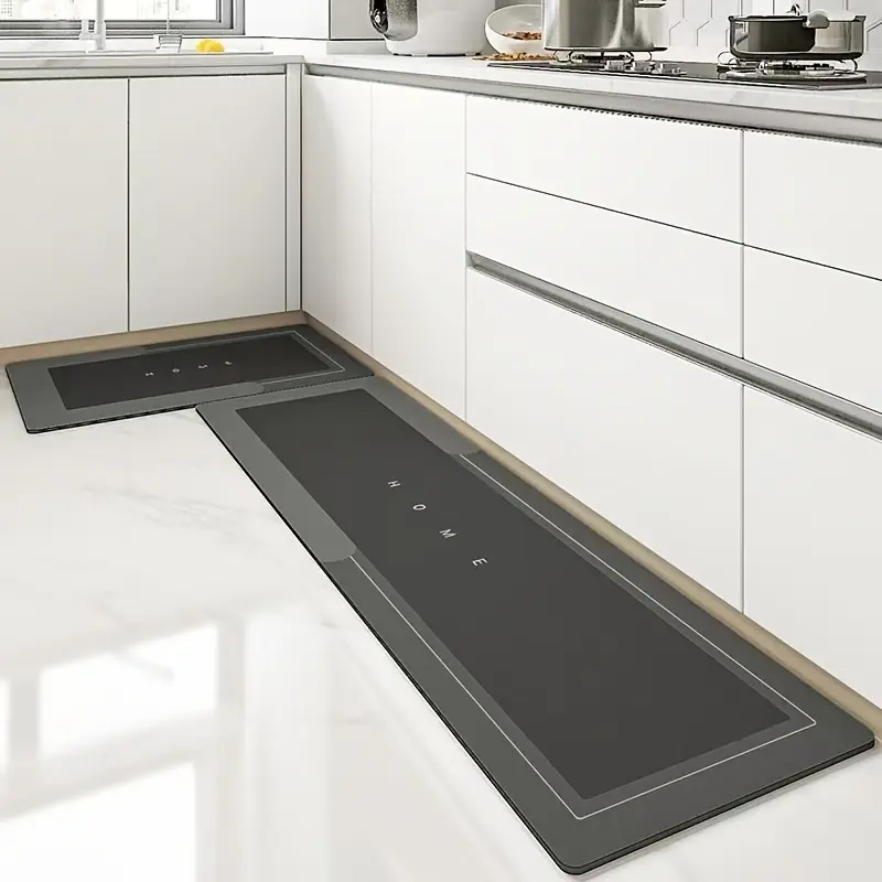 Diatomite Bathroom Mat 2-Piece Set - Absorbent, Non-Slip, Quick-Drying, Slim Home Decor Mat for Kitchen, Bathroom, Ideal Holiday Gift