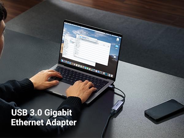 UGREEN USB to Ethernet Adapter, Plug and Play Ethernet Adapter, Aluminium Shell, 1Gbps Gigabit RJ45 to USB 3.0 Network Dongle, Compatible with Nintendo Switch, Laptop, MacBook, Surface Pro, Windows