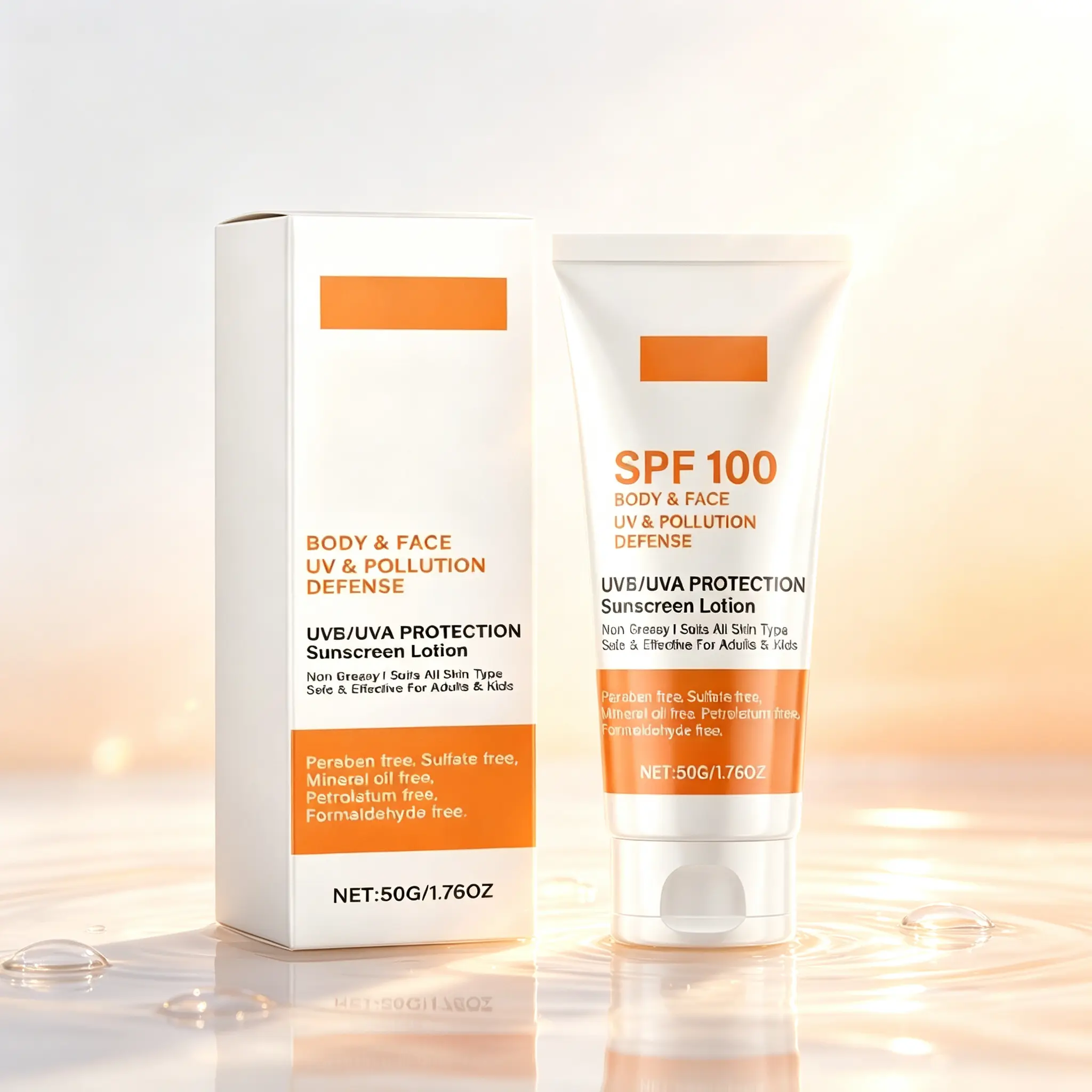 Body Sunscreen Lotion - 50g Daily Sun Defense, Broad Spectrum High Protection for Face & Body, Lightweight Formula, Body Care