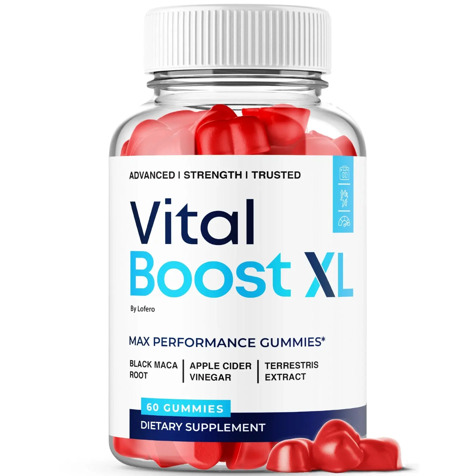 Vital Boost XL Chewable Gummy Vitamins - 1 Pack Advanced Formula Energy Performance Supplement, 60 Pieces Daily Dietary Fitness Support