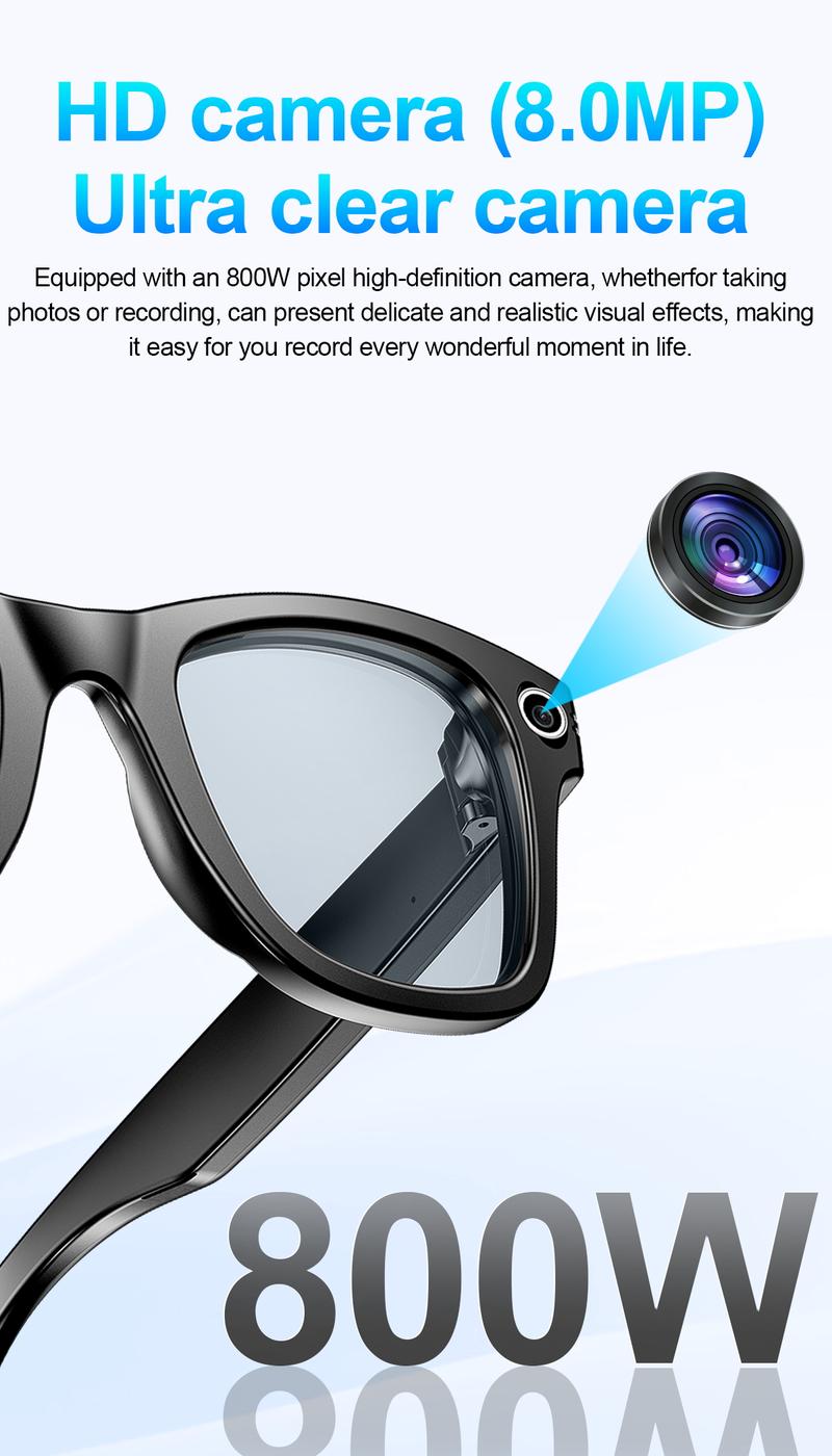 ULIMIED AI Smart Camera Glasses with 8MP HD Photo & Video, Hands-Free Recording, Bluetooth Music & Calls, Real-Time Translation Wearable