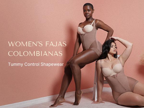 Shapellx Shapewear for Women Fajas Colombianas Tummy Control Body Shaper Open Bust Bodysuit with Hook Zipper Closure