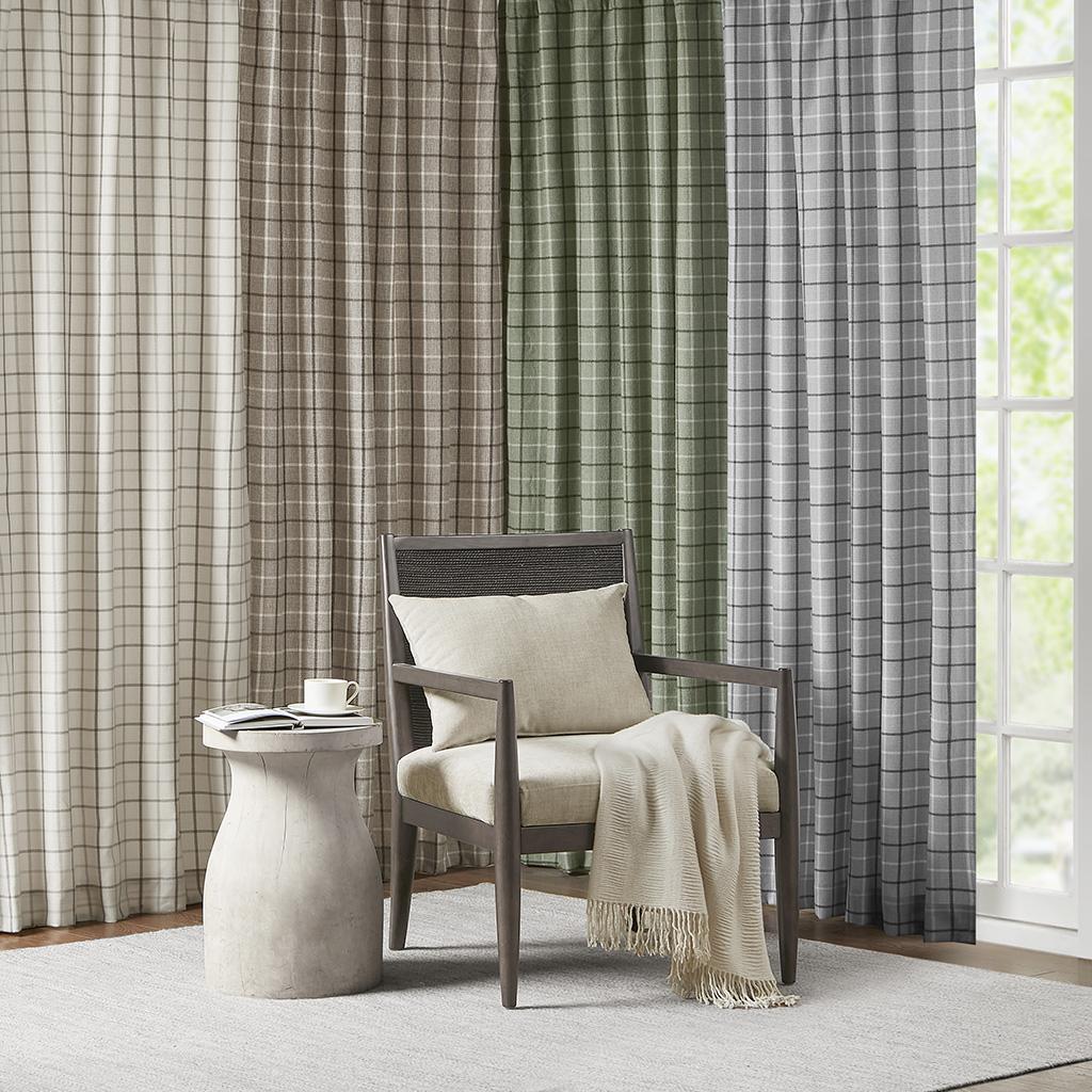 Anaheim Cabin Plaid Curtain Window, Thermal Insulated Fleece Lining, Living Room Decor Light Blocking Drape for Bedroom, 1-Single Panel Pack, 50" x 84", 50 x 95",  Rod Pocket
