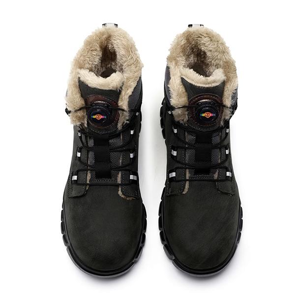 Men's Steel Toe Safety Shoes With Plush Fur Lining, Warm Insulated Design, Breathable Upper, Slip-Resistant Outsole, Soft And Lightweight Work Boots For Construction And Industry, Thoughtful Winter Gift For Men