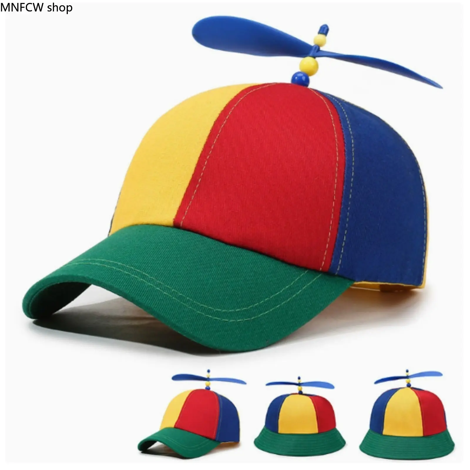 Rainbow Color-Block Propeller Baseball Cap - Casual Cotton Fashion Hat for Adults & Kids, Lightweight Novelty for Beach Sun Protection, Novelty Cap, Trendy Hat, Hats