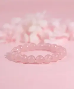 Rose Quartz Bracelet. Known as the 'Love Stone', it heals the heart, enhances interpersonal relationships, and promotes career development. Consecrated by a Taoist master Keychain Jewelry Keychain Set