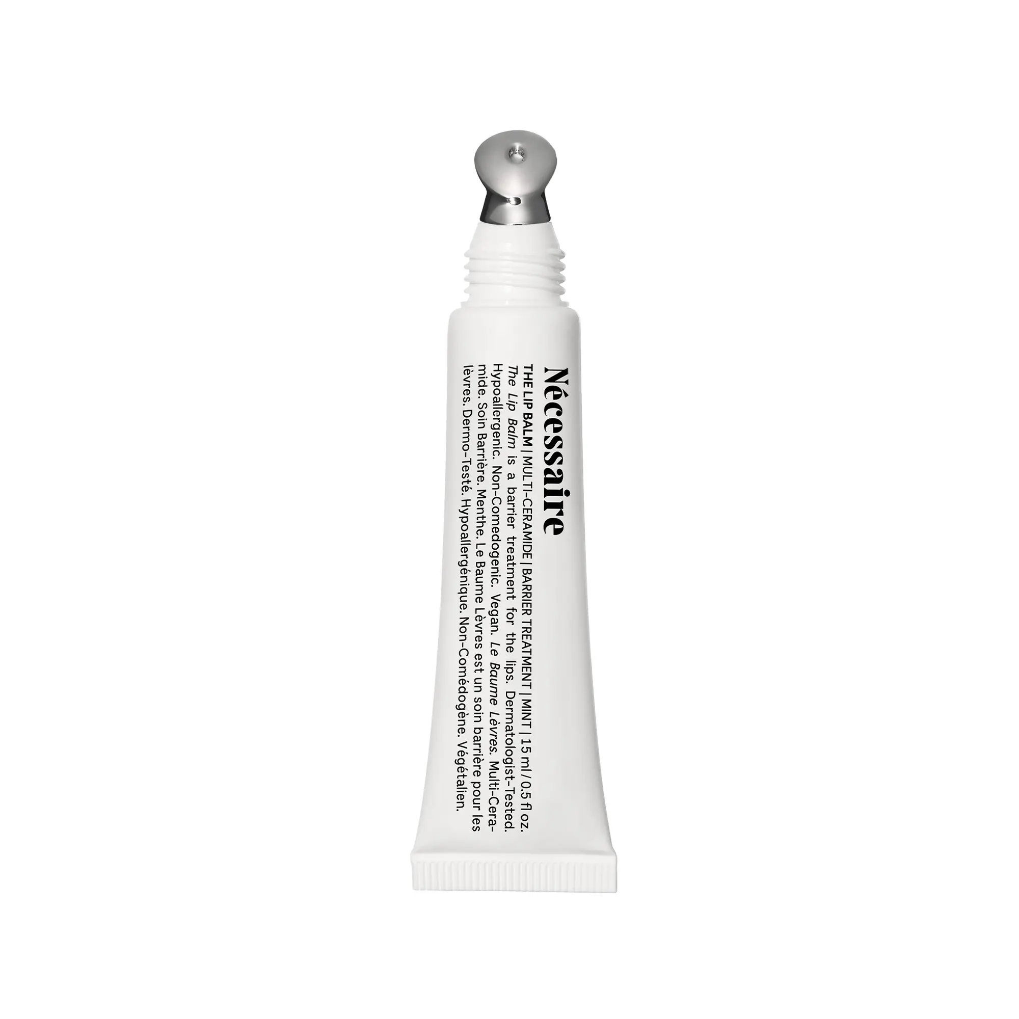 Nécessaire The Lip Balm | Clear, Mint, Multi-Ceramide, Treatment Balm | Instant Relief for Dry, Chapped Lips | Cooling Hypoallergenic Tip | Non-Sticky |  Dermatologist-Tested. (15ml / 0.5 fl oz)