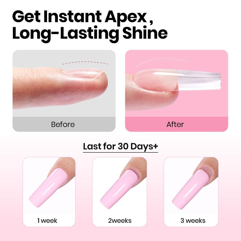 Beetles Tipex Pre-Building Instant Apex Nail Tips –  Square Stiletto Almond Coffin,  Pre-Etched, Thick Full Cover Acrylic Tips Manicure Art DIY Gift for Women Cutics