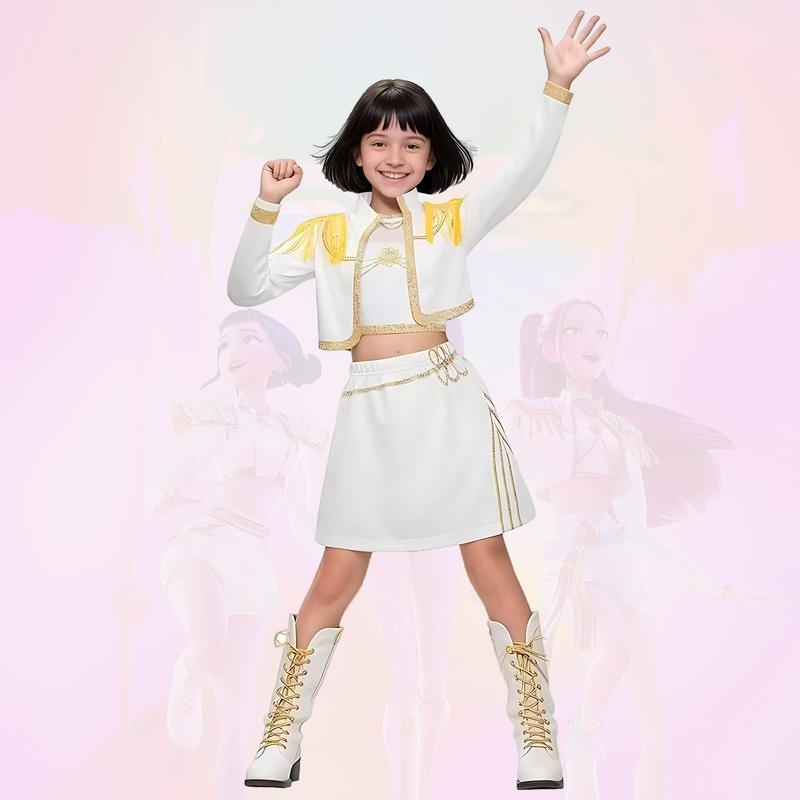 Viral Kpop Demon Hunters Costume for Girls | 3-Piece Dance Set for Halloween, Music Festival & Stage Performance | Trendy Kpop Concert Outfit Viral Kpop Demon Hunters Costume for Girls | 3-Piece Dance Set for Halloween, Music Festival & Stage Performance | Trendy Kpop Concert Outfit