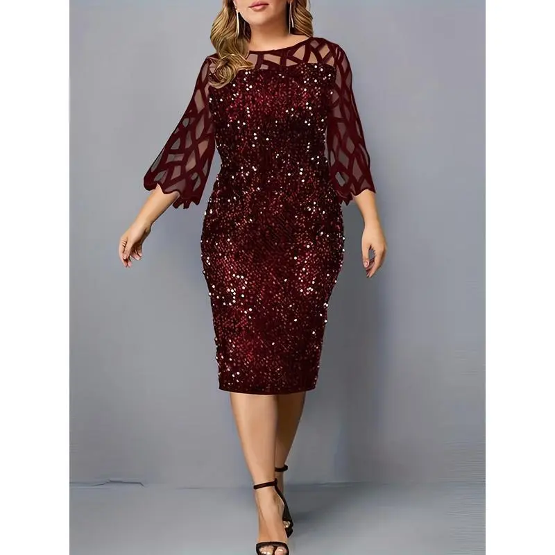 slim fit dress slacks Kristyn Long Sleeve Midi Dress - Red