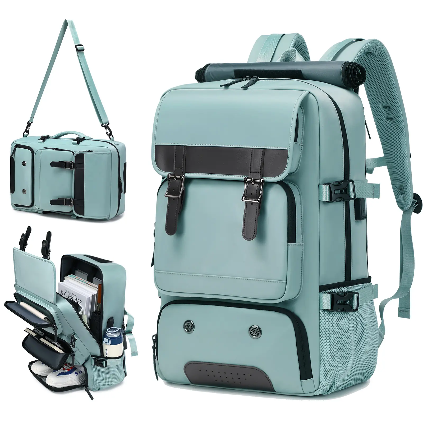 Large Capacity Lightweight Carry On Commuter Backpack - Business Commute, Travel Work Use, with Shoe Compartment, USB Charging Port, for Men Women (Luggage & Travel Backpacks), Carry On Backpack, Business Commute Backpack