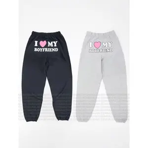 I Love My Boyfriend Sweatpants Pink Heart Valentine’s Day Gift