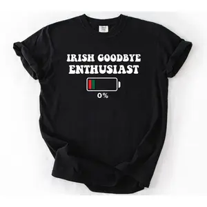 Funny Introvert T Shirt, Irish Goodbye Enthusiast Shirt, Funny Introvert T Shirt, St Patrick’s Day Graphic Shirt, Y2K Ireland Party T-Shirt for Women