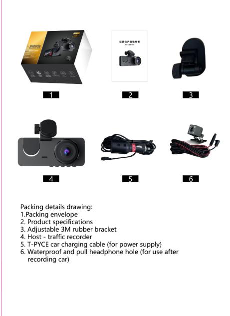 Dash Camera for Cars,1080P Full HD 3 Channel Dash Cam Front and Rear Inside, Dashcam with Night Vision with Free 32GB SD Card,Built-in 2.0'' IPS Screen,WDR,G-Sensor,24H Parking Mode