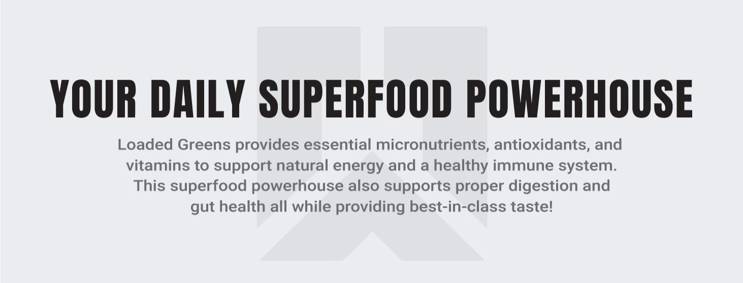 RYSE Loaded Greens Superfood Powder - Daily Supplement with Greens Balance for Digestion, Immunity, and Energy Support - 30 Servings