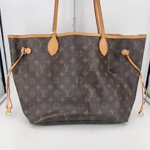Pre-owned Louis Vuitton leather Crossbody Bags pre owend Auth Monogram Neverfull MM Shoulder Bag Tote
